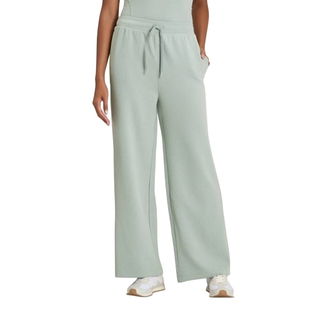 All in Motion Women's Sage Airy Sleek High Rise Wide Leg Ribbed Pant Size XS